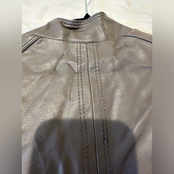 Jessica Simpson Gray Leather Jacket - Picture 4 of 6